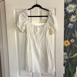 Reformation White Puff Sleeve Dress